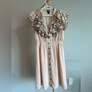 H&M size 10 dusty rose dress, midi length with ruffles
